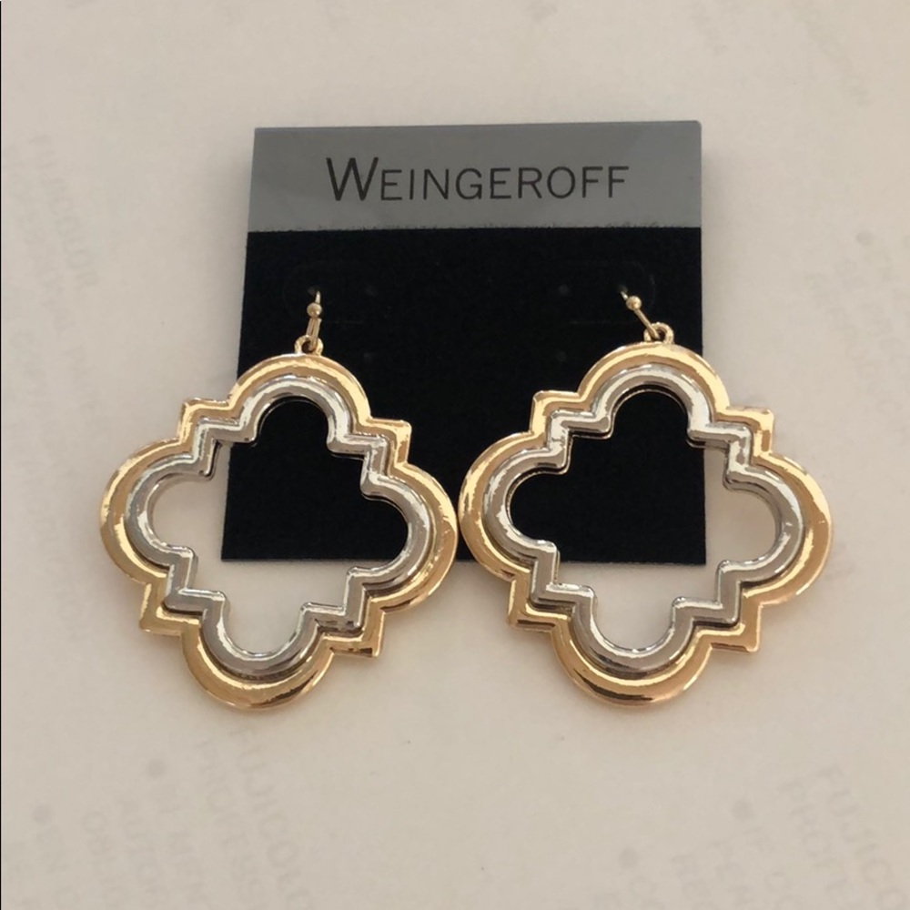 Weingeroff earrings clover golden and silver
